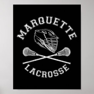 Marquette Lacrosse Vintag störte Retro Lax Poster