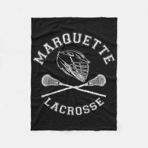 Marquette Lacrosse Vintage abgenutzt Retro Lax Fleecedecke