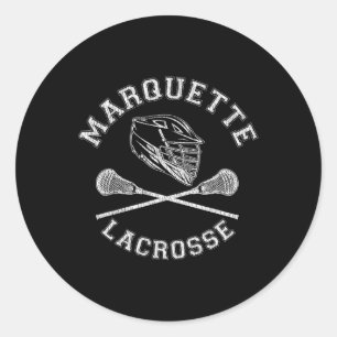 Marquette Lacrosse Vintage abgenutzt Retro Lax Runder Aufkleber
