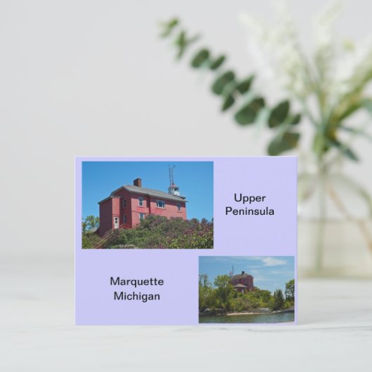 Marquette Lighthouse Postkarte (Stehend Vorderseite)