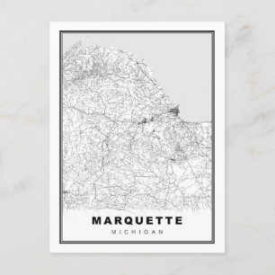 Marquette Map Postkarte