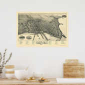 Marquette, MI Panoramic Karte - 1897 Poster (Küche)