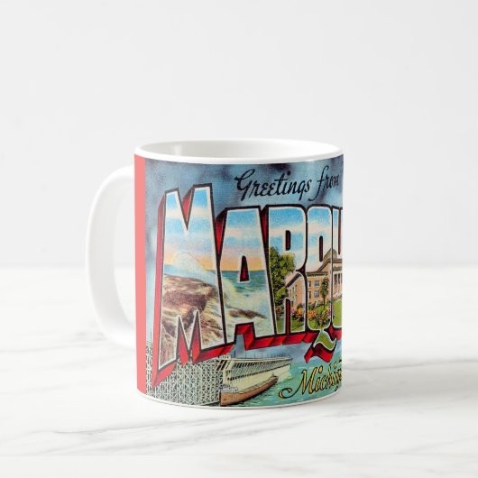 Marquette Michigan Gruß Postkarten Tasse (Vorderseite Links)