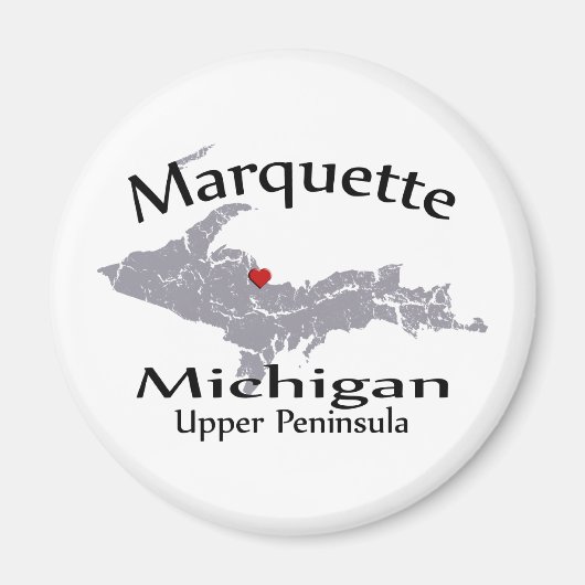 Marquette Michigan Heart Map Design Magnet (Vorne)