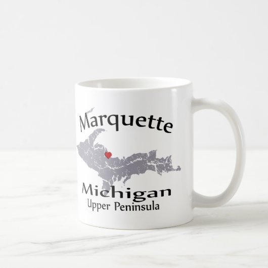 Marquette Michigan Herz-Karten-Entwurfs-Tasse Kaffeetasse (Rechts)