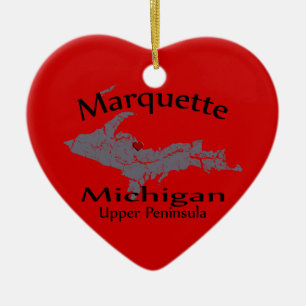 Marquette Michigan Herz-Karten-Entwurfs-Verzierung Keramikornament