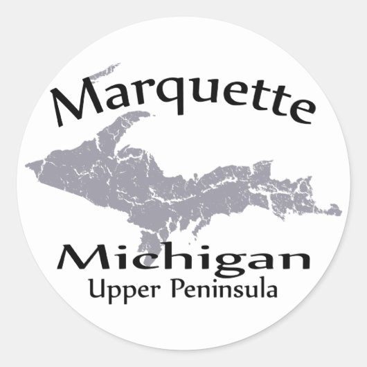 Marquette Michigan Karte Design Aufkleber (Vorderseite)