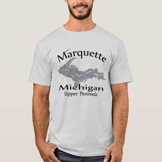 Marquette Michigan Map Design T - Shirt (Vorderseite)