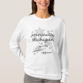 Marquette Michigan Snowflake Snow Ladys T-Shirt (Vorderseite)