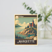 Marquette, Michigan | VINTAG Postkarte (Stehend Vorderseite)