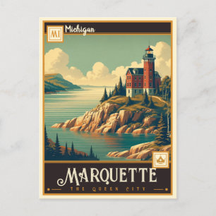 Marquette, Michigan   Vintage Postkarte