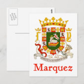 Marquez Schild von Puerto Rico Postkarte (Vorne/Hinten)