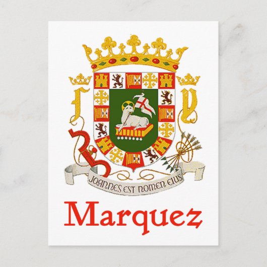 Marquez Schild von Puerto Rico Postkarte (Vorderseite)