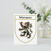 Marquez-Wappen/Familienwappen Postkarte (Stehend Vorderseite)
