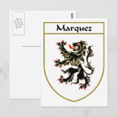 Marquez-Wappen/Familienwappen Postkarte (Vorne/Hinten)