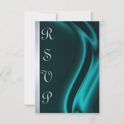 Marquis Aquamarin Silver RSVP Card (Vorderseite)