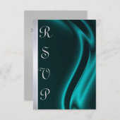 Marquis Aquamarin Silver RSVP Card (Vorne/Hinten)