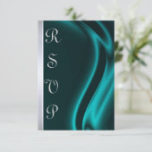 Marquis Aquamarin Silver RSVP Card Karte (Stehend Vorderseite)