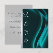 Marquis Aquamarin Silver RSVP Card Karte (Vorne/Hinten)