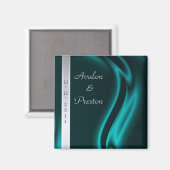 Marquis Aquamarine Silber Speichern Sie das Datums Magnet (Vorderseite/Rückseite)