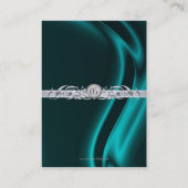 Marquis-aquamarine Silk silberne Visitenkarte (Rückseite)