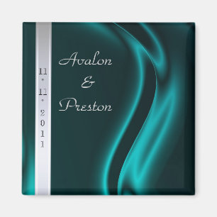 Marquis-aquamariner Silk Silber-Save the Date Magnet