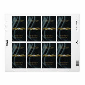 Marquis Black Silk Gold Scroll Wine Wedding Label (Vorne)