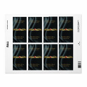 Marquis Black Silk Ruby Scroll Wine Wedding Label (Vorne)