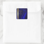 Marquis Blue Silk Gold Save the Date Aufkleber (Tasche)
