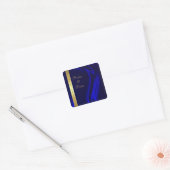 Marquis Blue Silk Gold Save the Date Aufkleber (Umschlag)