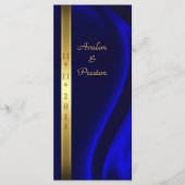 Marquis Blue Silk Gold Wedding Program Programm (Vorderseite)