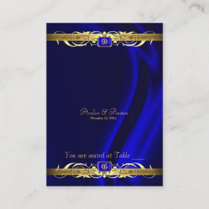 Marquis Blue Silk Scroll Table Platzkarte