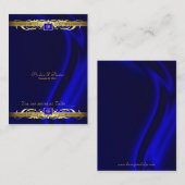 Marquis Blue Silk Scroll Table Platzkarte (Vorne/Hinten)