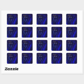 Marquis Blue Silk Square Monogram Sticker (Blatt)