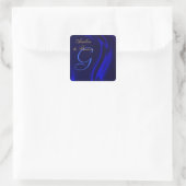 Marquis Blue Silk Square Monogram Sticker (Tasche)