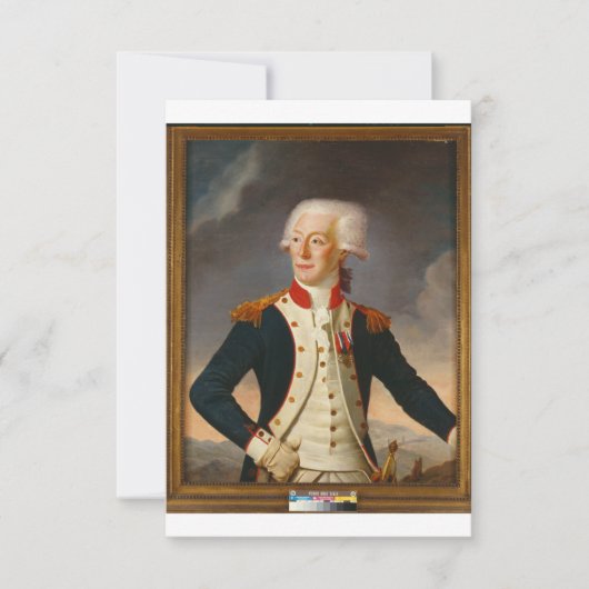 Marquis De Lafayette Portrait Save The Date (Vorderseite)