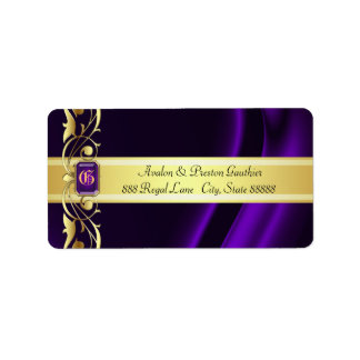 Marquis Lila & Gold Silk Address Labels Adressaufkleber