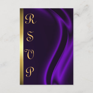 Marquis Lila Silk Gold RSVP Card Karte
