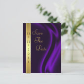 Marquis Lila Silk Gold Save the Date Postkarte (Stehend Vorderseite)