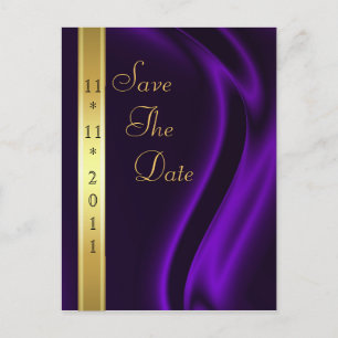 Marquis-lila Silk GoldSave the Date Postkarte