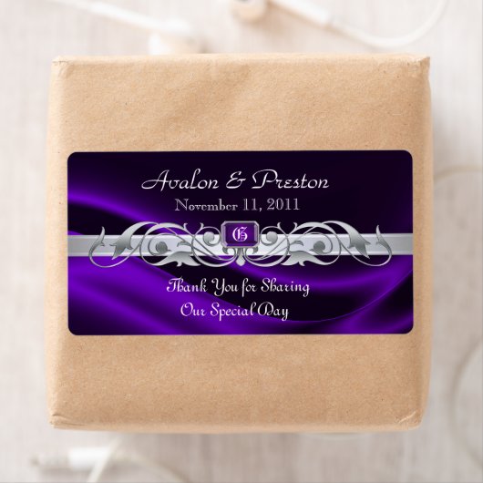 Marquis Lila Silk Wine Wedding Label (Insitu)