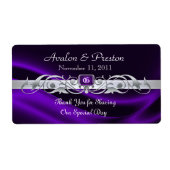 Marquis Lila Silk Wine Wedding Label (Vorne)