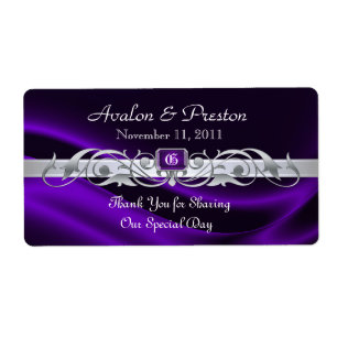 Marquis Lila Silk Wine Wedding Label