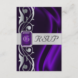 Marquis Lila Silver Scroll Pearl UAwg RSVP Karte