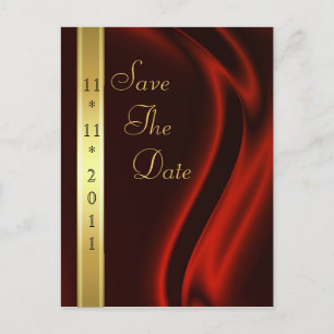 Marquis-rote Silk GoldSave the Date Postkarte