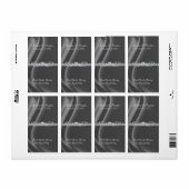 Marquis Silver Scroll Wine Wedding Label (Vorne)