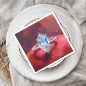 Marquise-Diamant-Verlobungsring Rote Wasserfarbe Serviette