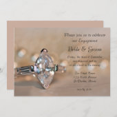 Marquise Diamond Ring Engagement Party Einladung (Vorne/Hinten)