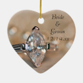 Marquise Diamond Ring Verlobung Keramikornament (Hinten)