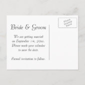 Marquise Diamond Ring Wedding Save the Date Ankündigungspostkarte (Rückseite)